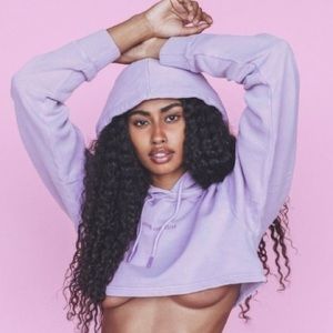 Valentina Voight lilac cropped hoodie